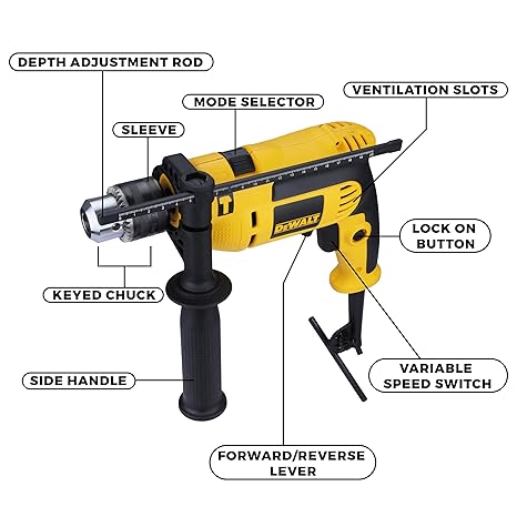DEWALT DWD024 - 710Watt 13mm Impact  Hammer Drill Machine for Professional and DIY Applications, DWD024 DEWALT DWD024 - 710Watt 13mm Impact  Hammer Drill Machine for Professional and DIY Applications, DWD024